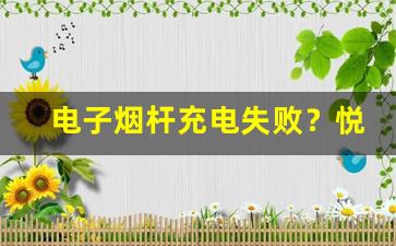 电子烟杆充电失败？悦刻电子烟杆充不进电的排查技巧